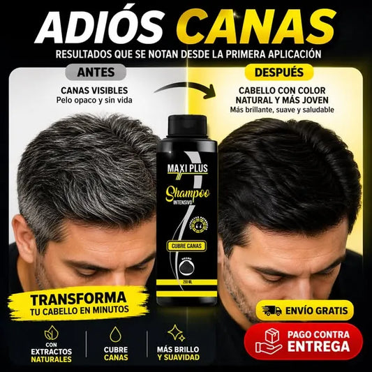 SHAMPOO CUBRE CANAS MAXIPLUS + OBSEQUIOS