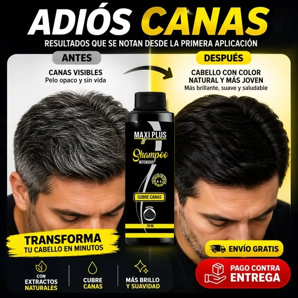 SHAMPOO CUBRE CANAS MAXIPLUS + OBSEQUIOS