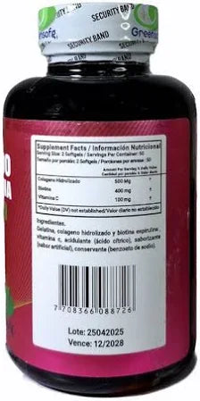 COLAGENO HIDROLIZADO Y BIOTINA  / 100 SOFGELS